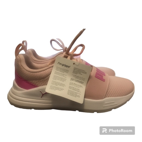 PUMA Girl’s Kids Pink White Running Shoes Sneakers - Size 3 - Picture 2 of 6